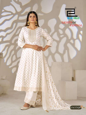 Blue Hills Light of Festival Chanderi Sequence Embroidered Salwar Suit Set - Amrah Wholesale