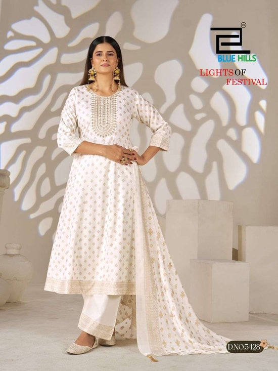 Blue Hills Light of Festival Chanderi Sequence Embroidered Salwar Suit Set - Amrah Wholesale