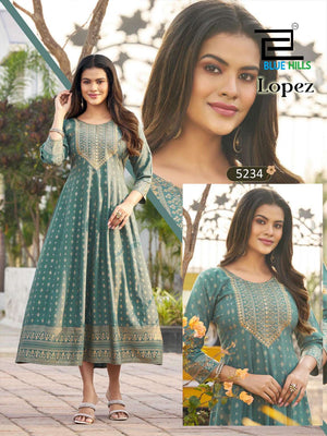 Blue Hills Lopez Series Rayon Anarkali Gown Wholesale Catalogue