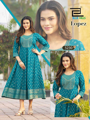 Blue Hills Lopez Series Rayon Anarkali Gown Wholesale Catalogue