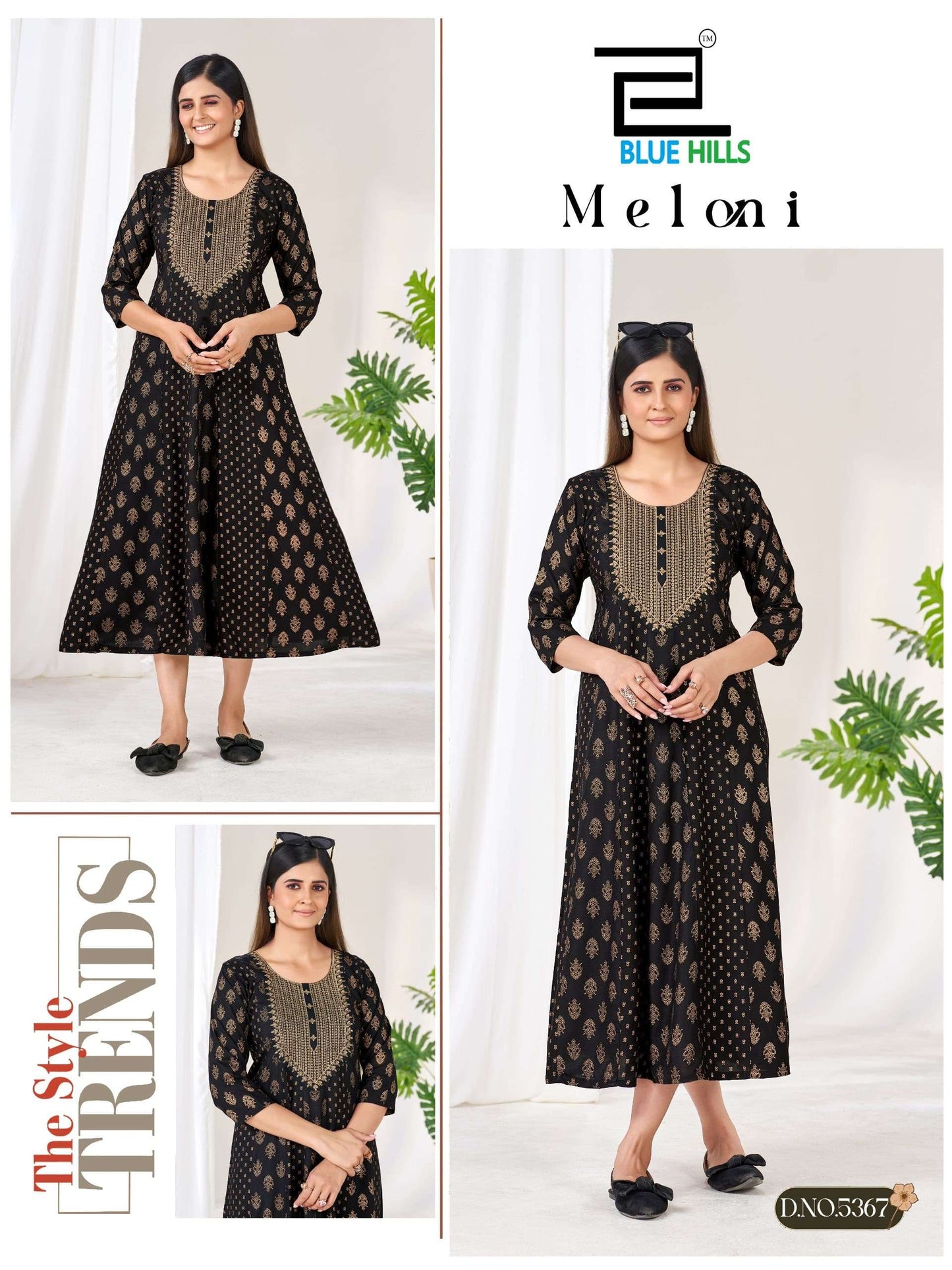 Blue Hills Meloni Rayon Printed Gown