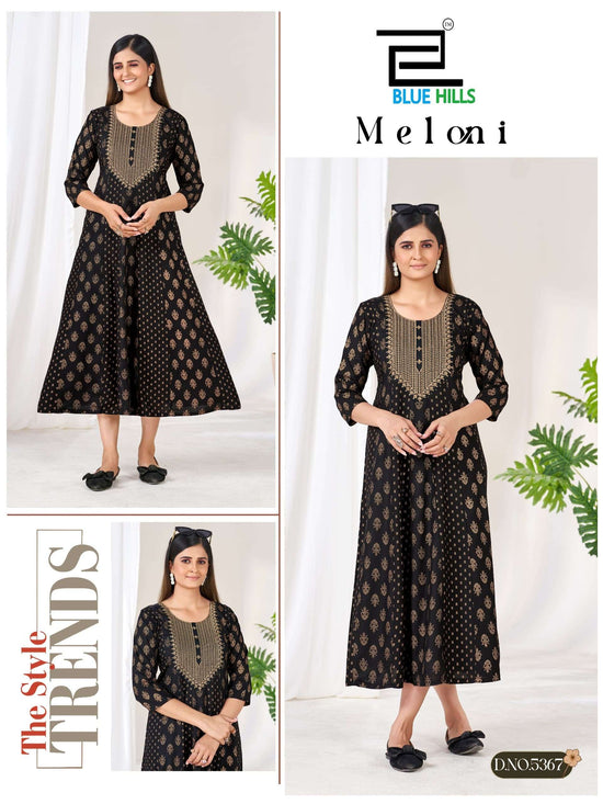 Blue Hills Meloni Rayon Printed Gown