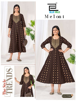 Blue Hills Meloni Rayon Printed Gown