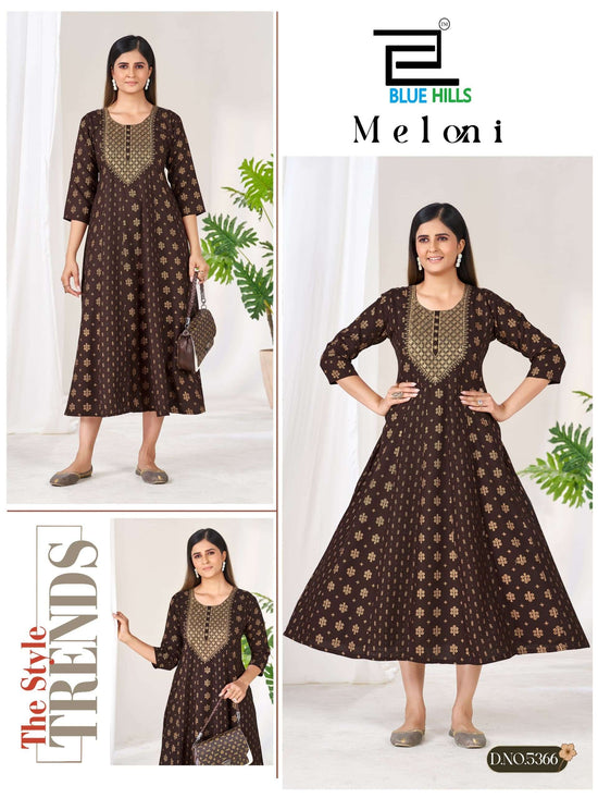 Blue Hills Meloni Rayon Printed Gown