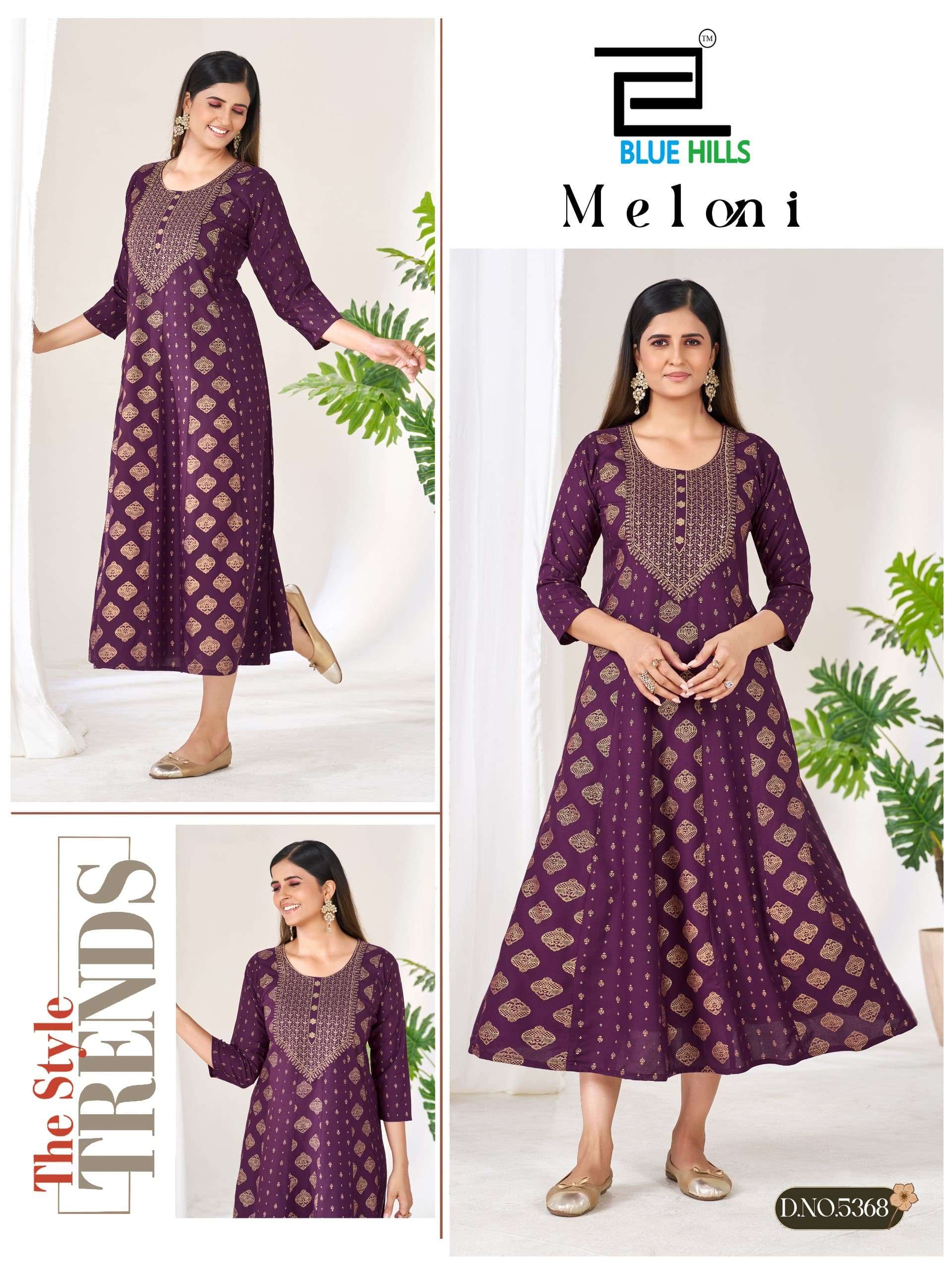 Blue Hills Meloni Rayon Printed Gown