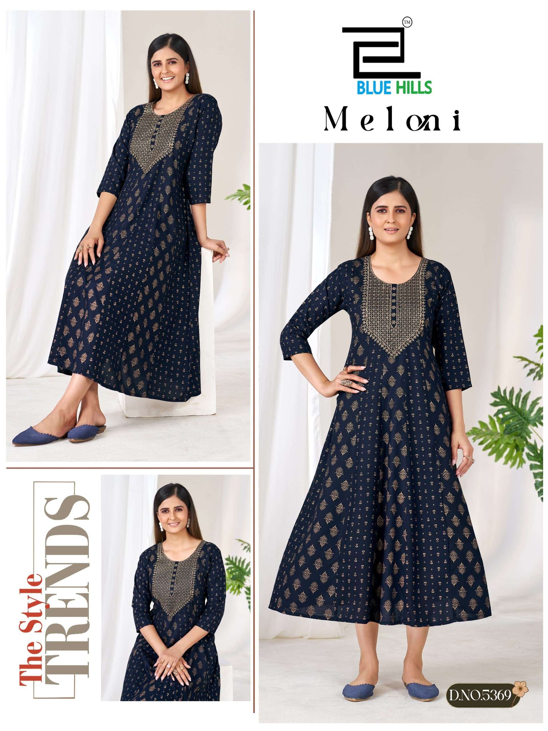 Blue Hills Meloni Rayon Printed Gown
