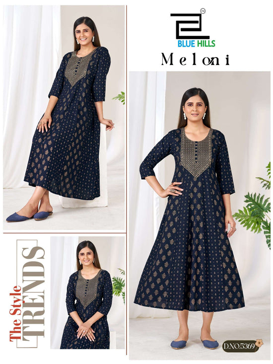 Blue Hills Meloni Rayon Printed Gown