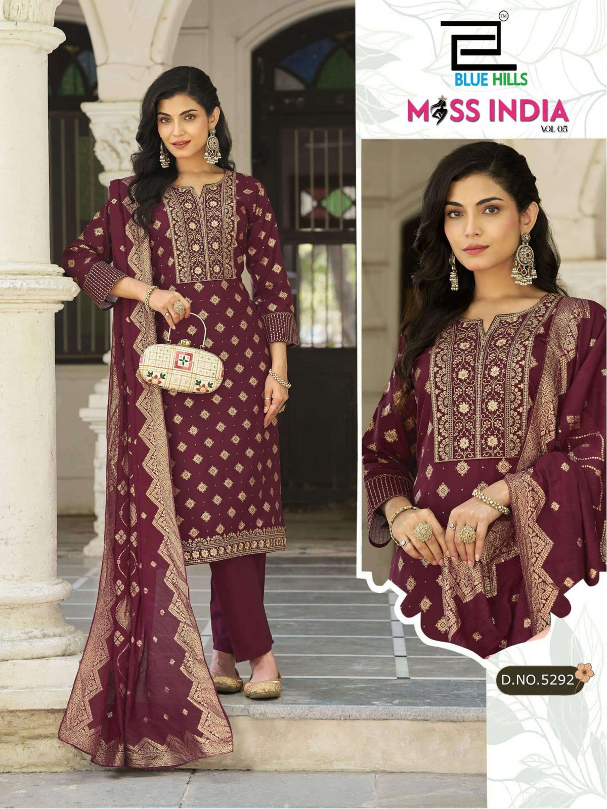 BLUE HILLS MISS INDIA VOL - 5 Rayon Salwar Suit Set - Amrah Wholesale