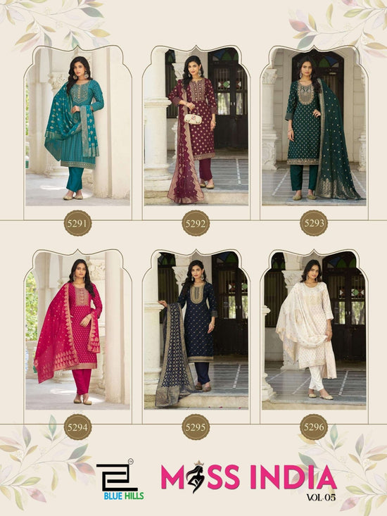 BLUE HILLS MISS INDIA VOL - 5 Rayon Salwar Suit Set - Amrah Wholesale