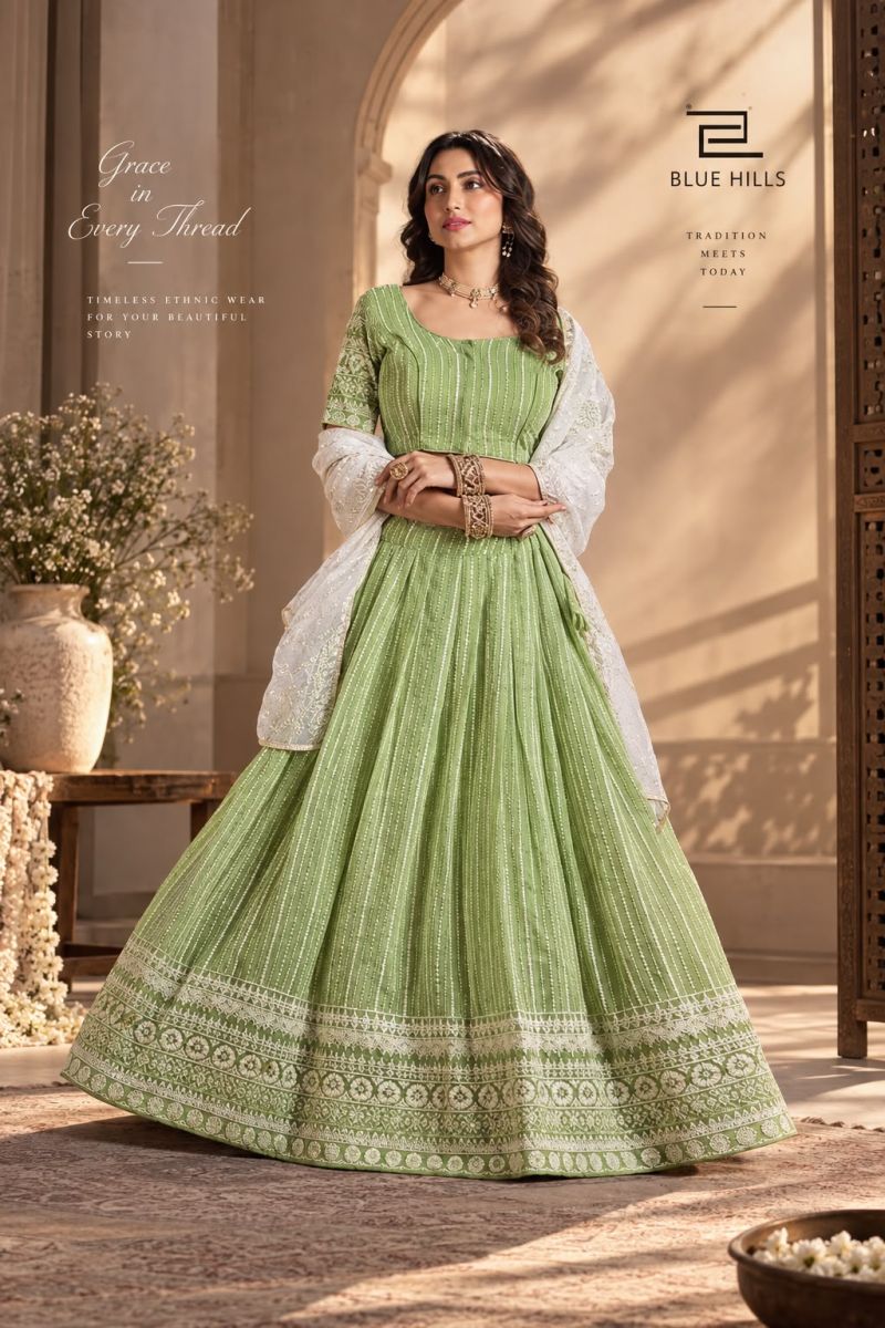 Blue Hills Moon Walk Georgette Lehenga Choli