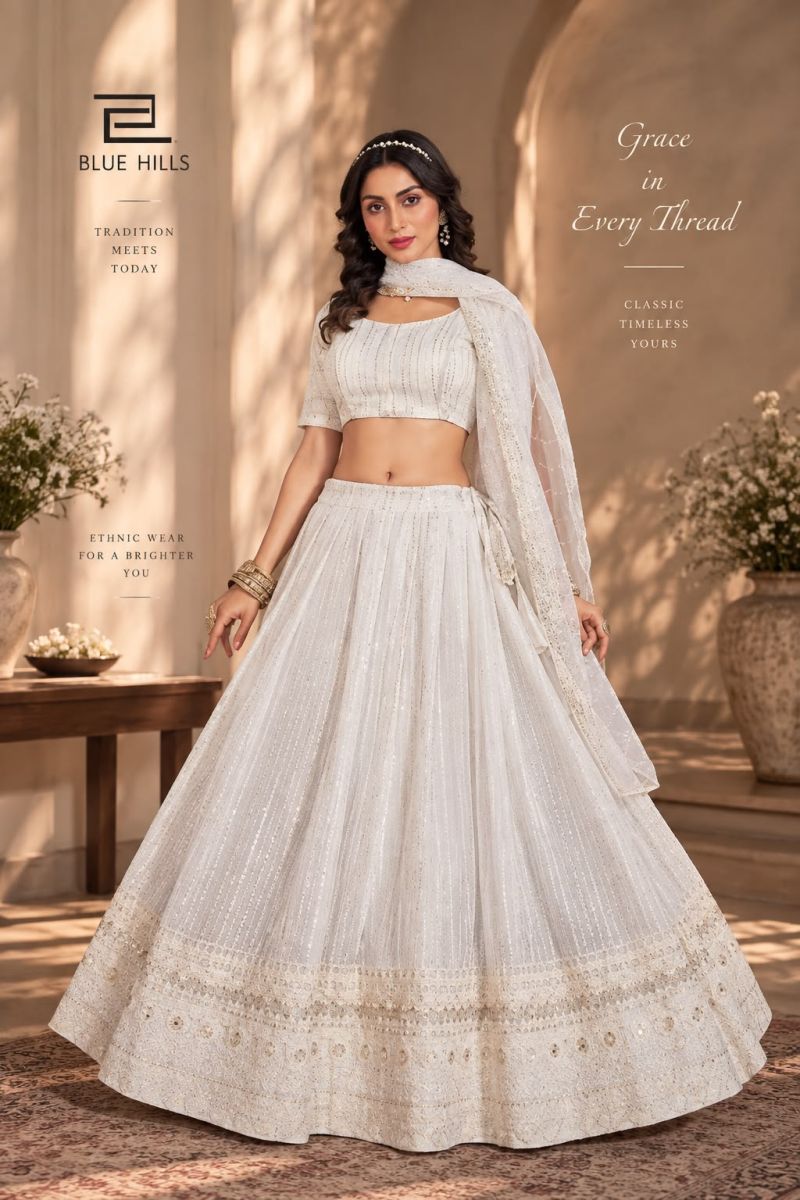 Blue Hills Moon Walk Georgette Lehenga Choli