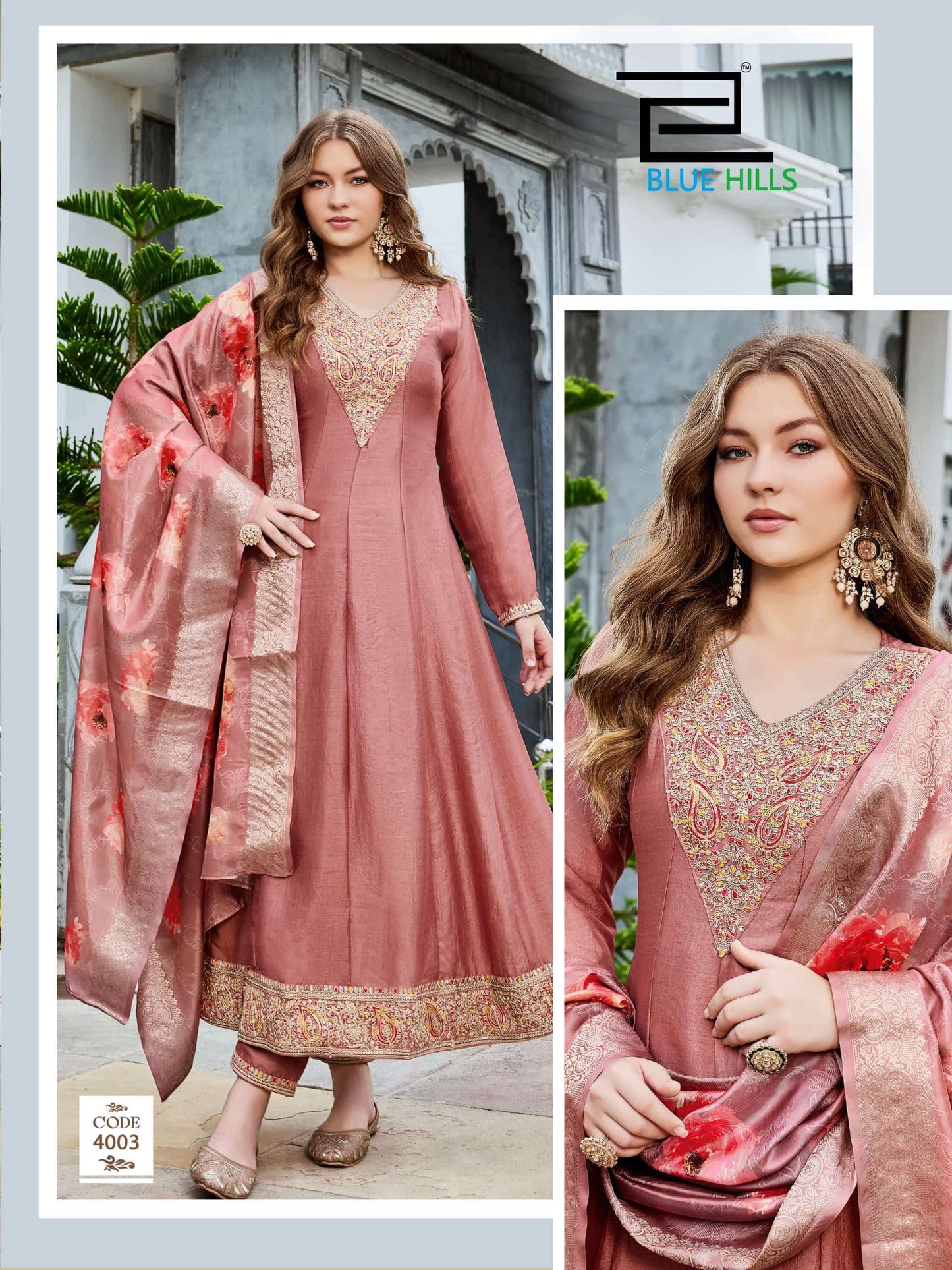 BLUE HILLS PARINEETI Vichitra Silk Embroidery Salwar Suit Set
