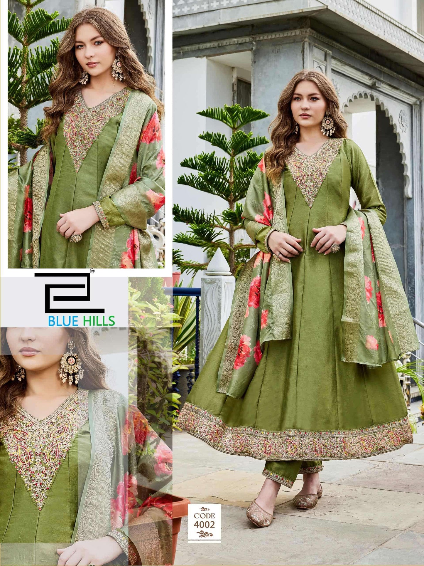 BLUE HILLS PARINEETI Vichitra Silk Embroidery Salwar Suit Set
