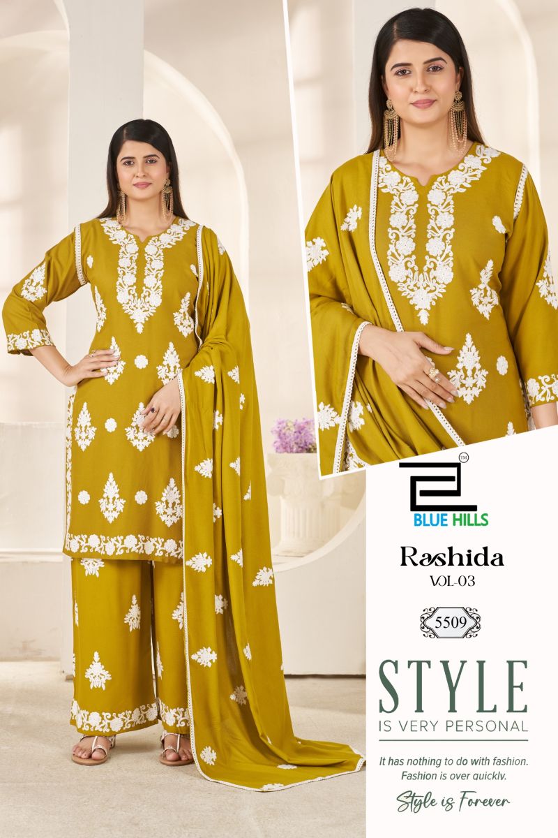Blue Hills Rashida Vol 3 Rayon Thread Work Kurti Set