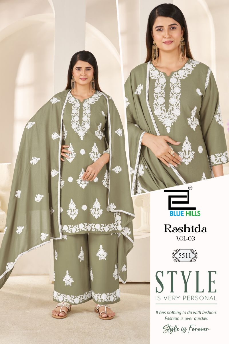 Blue Hills Rashida Vol 3 Rayon Thread Work Kurti Set
