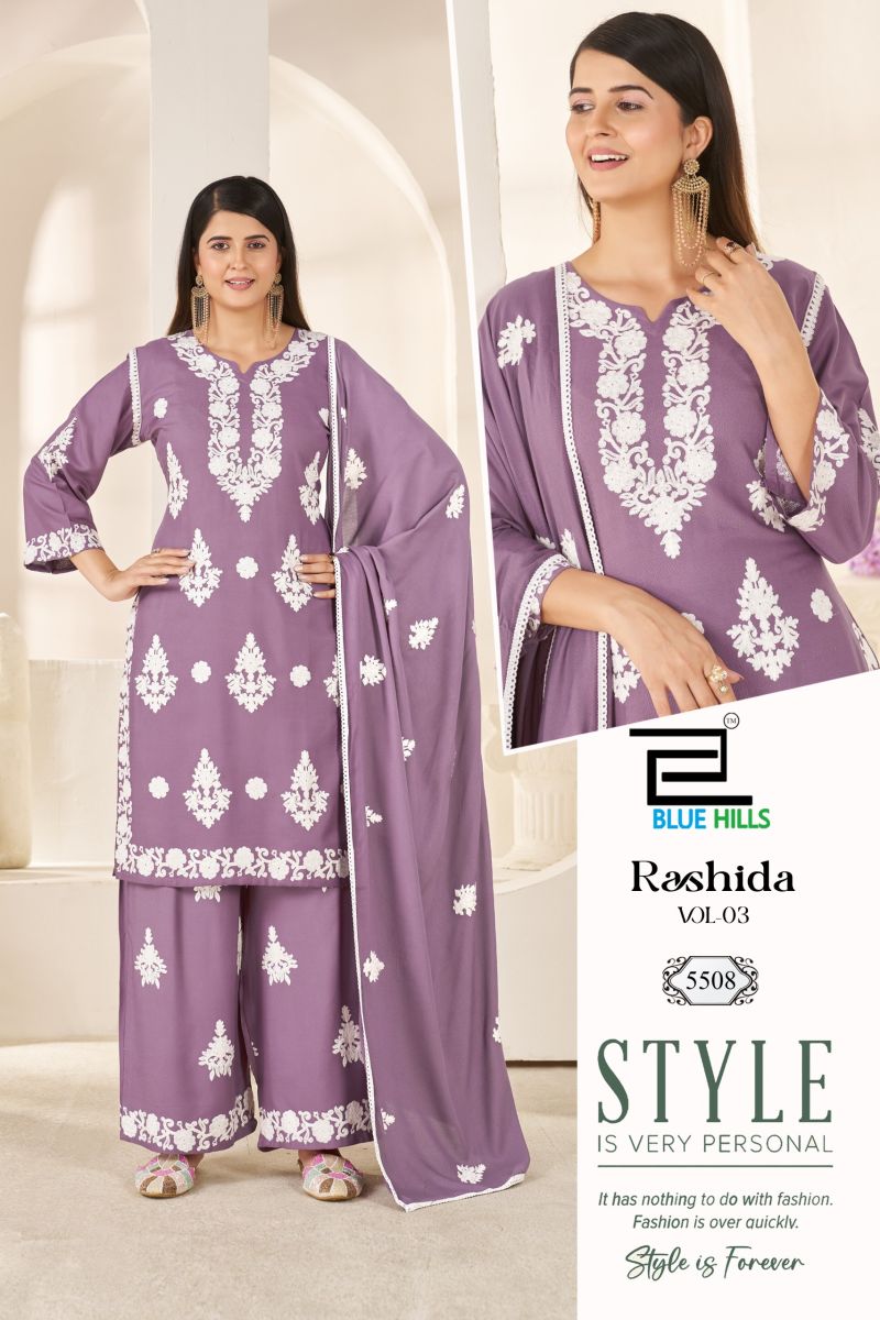 Blue Hills Rashida Vol 3 Rayon Thread Work Kurti Set