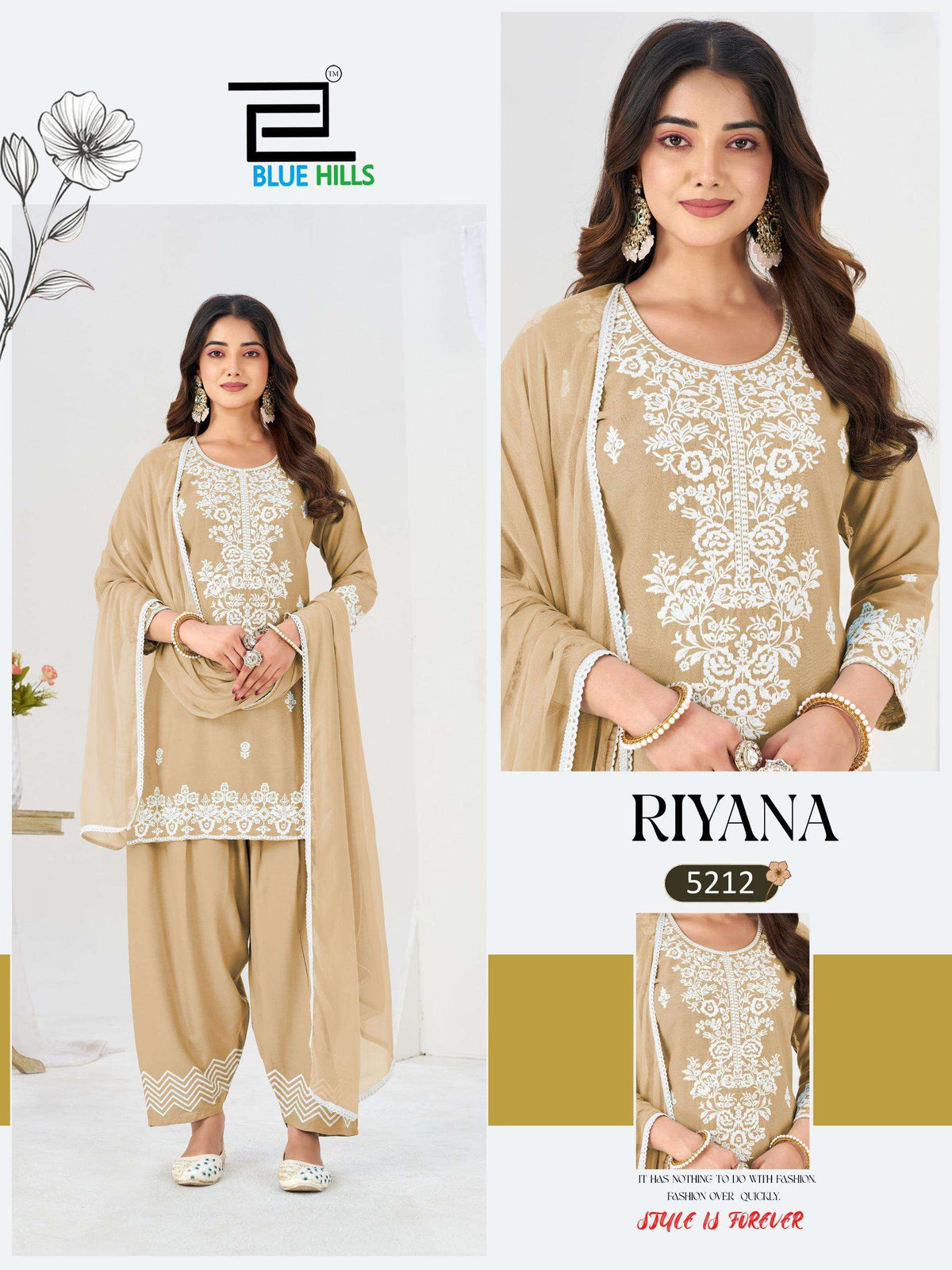 Blue Hills Riyana Rayon Embroidered Suit Set