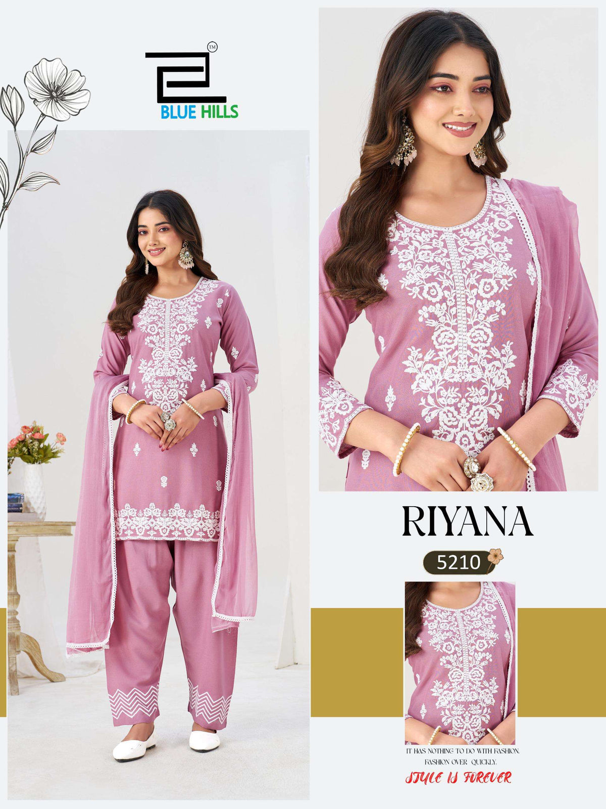 Blue Hills Riyana Rayon Embroidered Suit Set