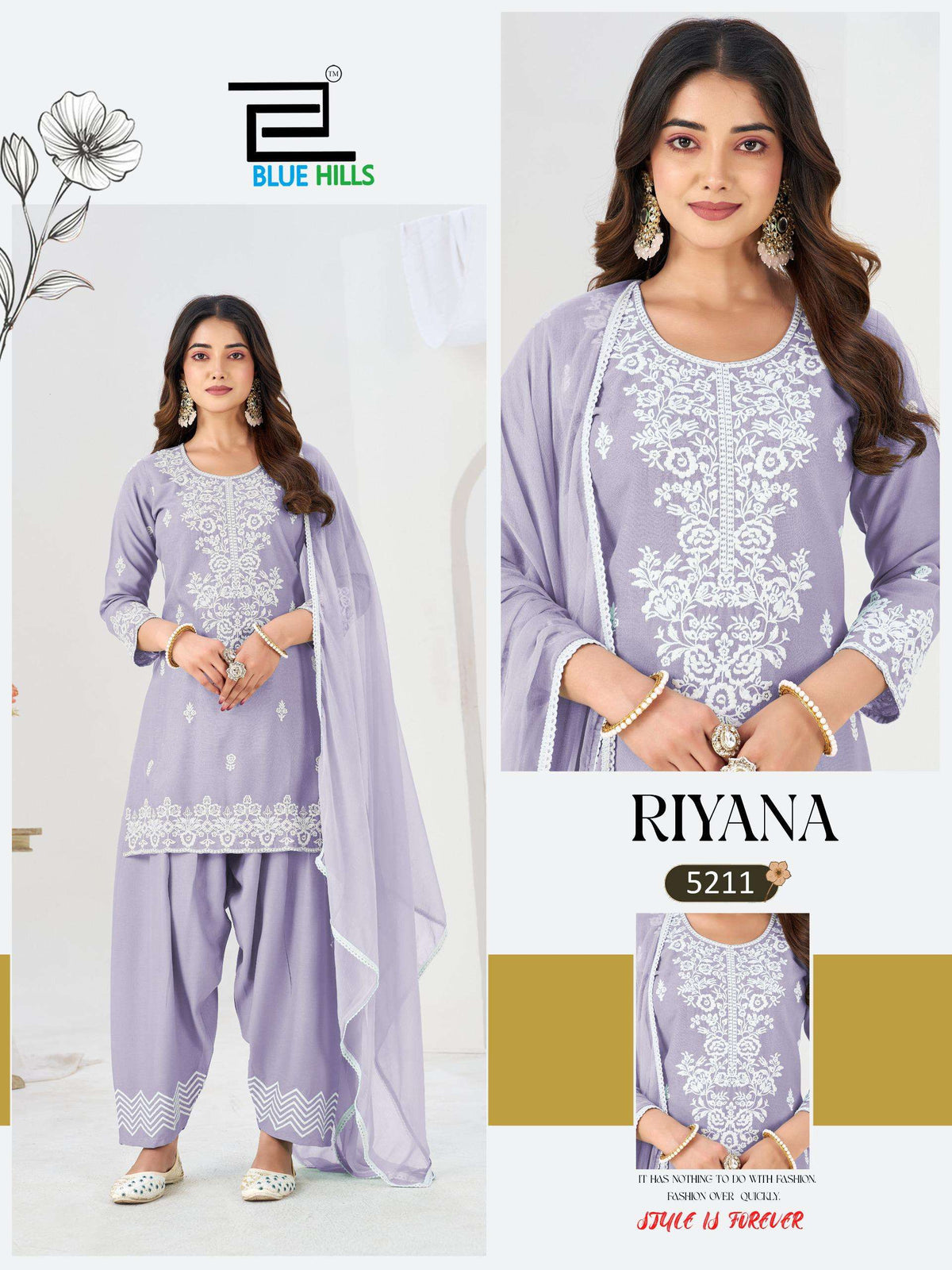 Blue Hills Riyana Rayon Embroidered Suit Set