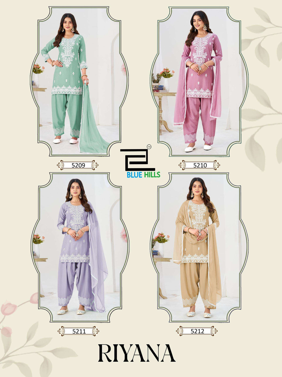 Blue Hills Riyana Rayon Embroidered Suit Set