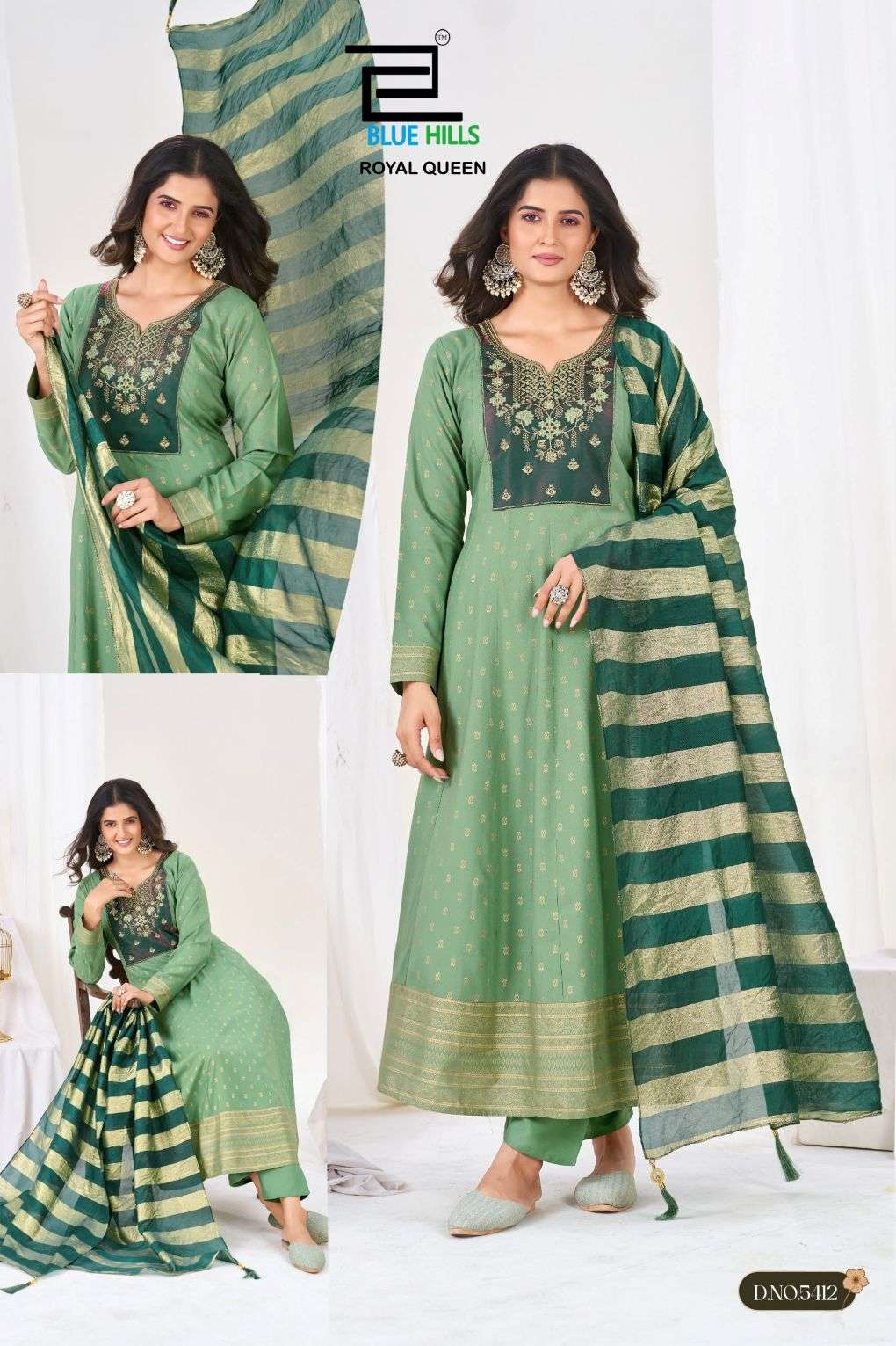 Blue Hills Royal Queen Rayon Sequence Embroidered Salwar Suit Set - Amrah Wholesale