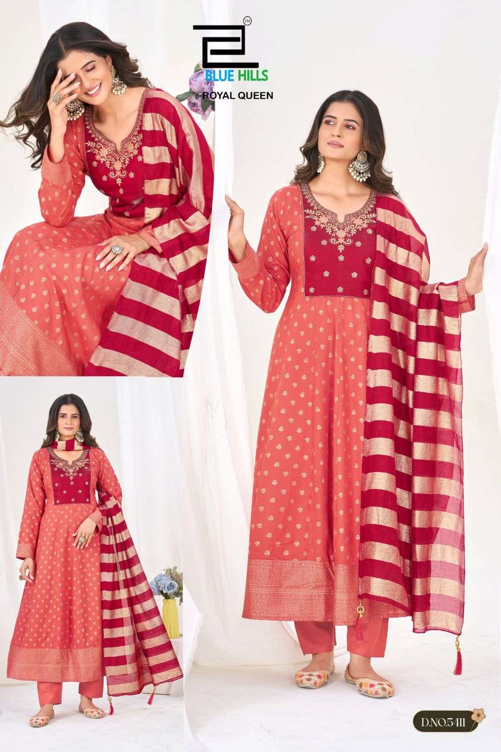 Blue Hills Royal Queen Rayon Sequence Embroidered Salwar Suit Set - Amrah Wholesale