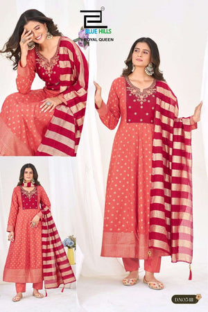 Blue Hills Royal Queen Rayon Sequence Embroidered Salwar Suit Set - Amrah Wholesale