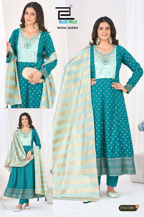 Blue Hills Royal Queen Rayon Sequence Embroidered Salwar Suit Set - Amrah Wholesale
