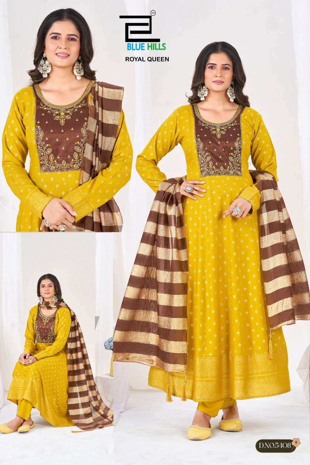 Blue Hills Royal Queen Rayon Sequence Embroidered Salwar Suit Set - Amrah Wholesale