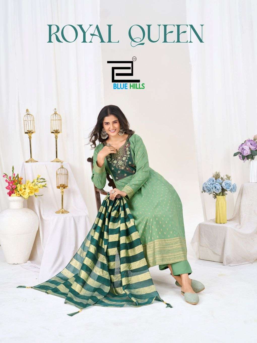 Blue Hills Royal Queen Rayon Sequence Embroidered Salwar Suit Set - Amrah Wholesale