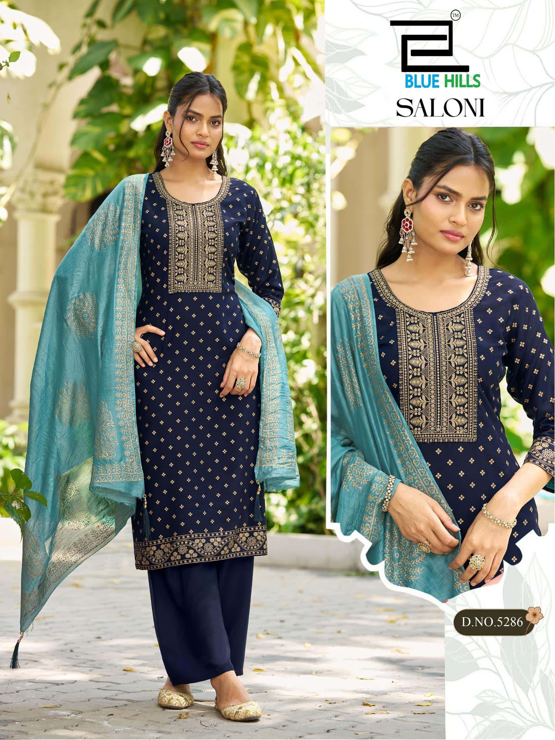 BLUE HILLS SALONI Chanderi Embroidery Salwar Suit Set