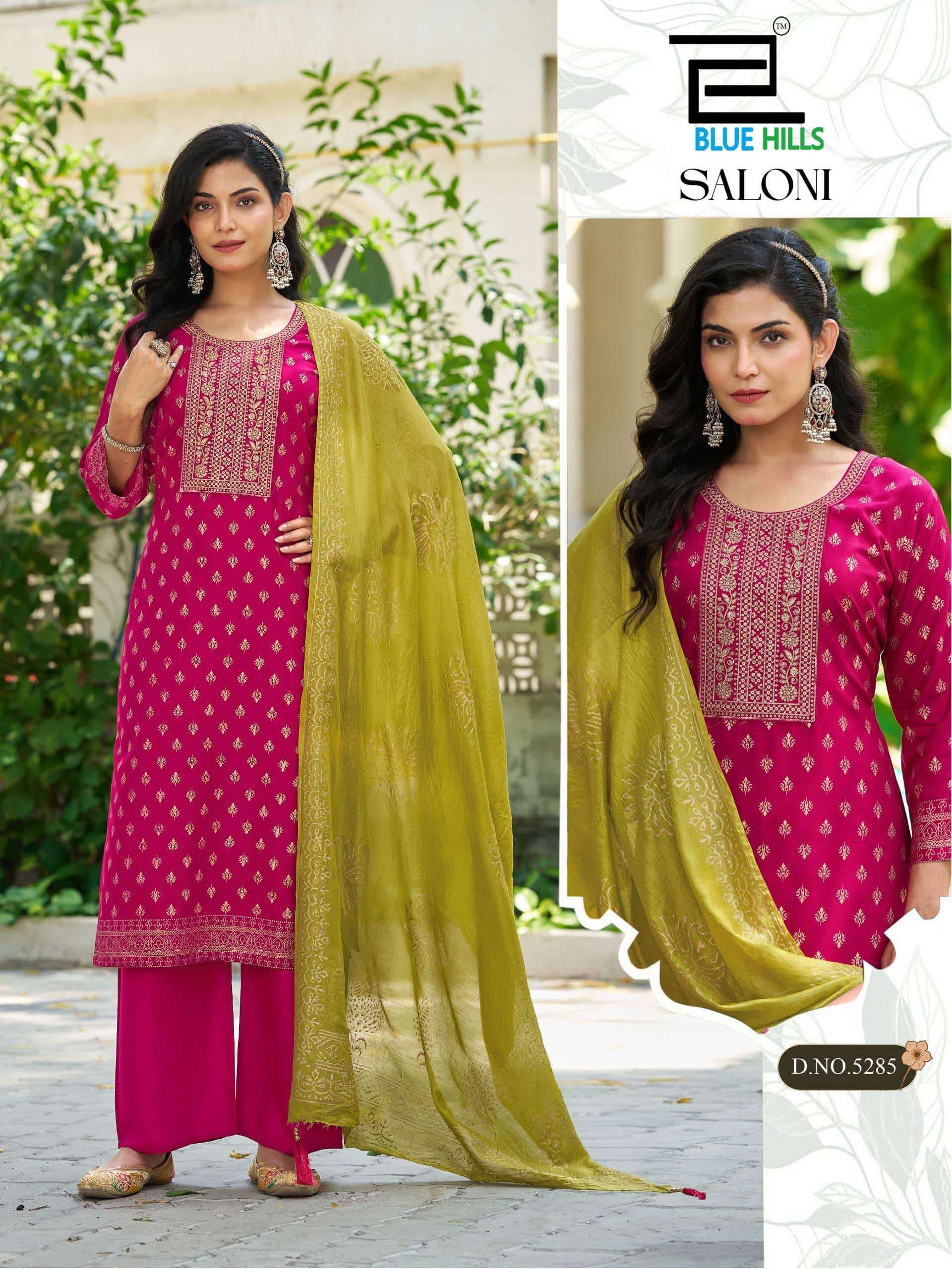 BLUE HILLS SALONI Chanderi Embroidery Salwar Suit Set