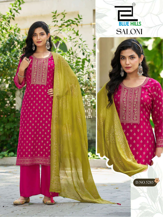 BLUE HILLS SALONI Chanderi Embroidery Salwar Suit Set