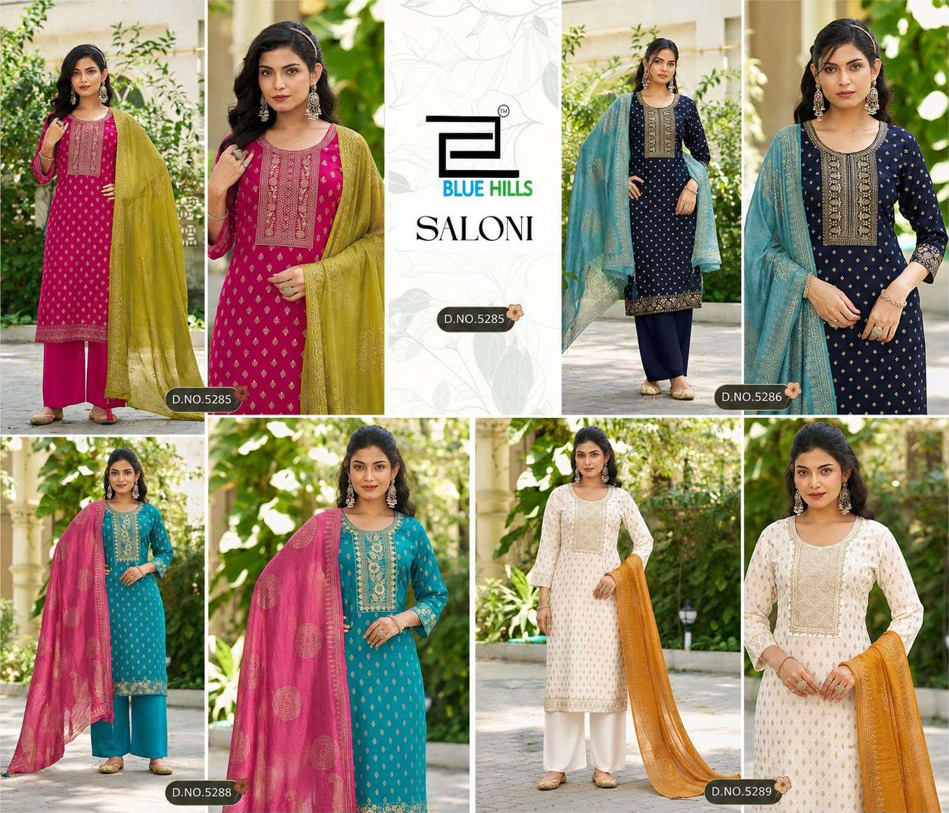 BLUE HILLS SALONI Chanderi Embroidery Salwar Suit Set