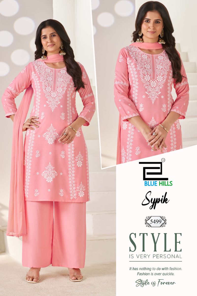 Blue Hills Sypik Rayon Thread Work Kurti Set