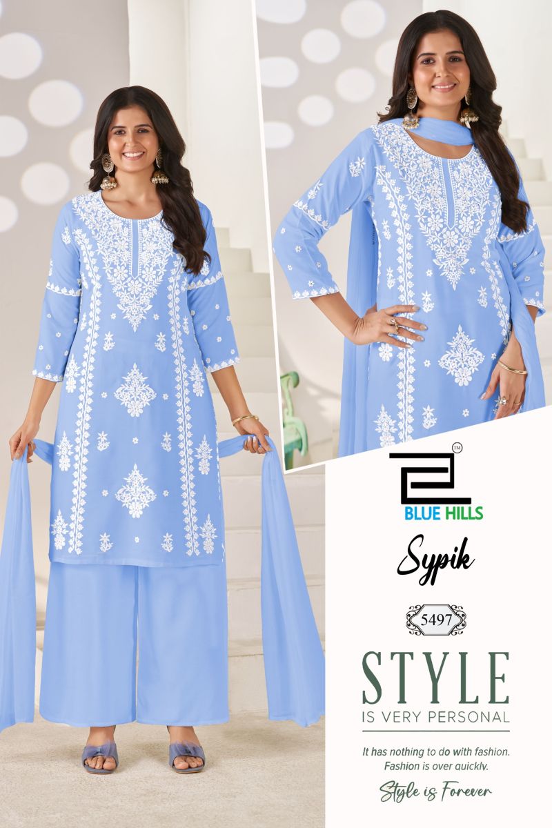 Blue Hills Sypik Rayon Thread Work Kurti Set