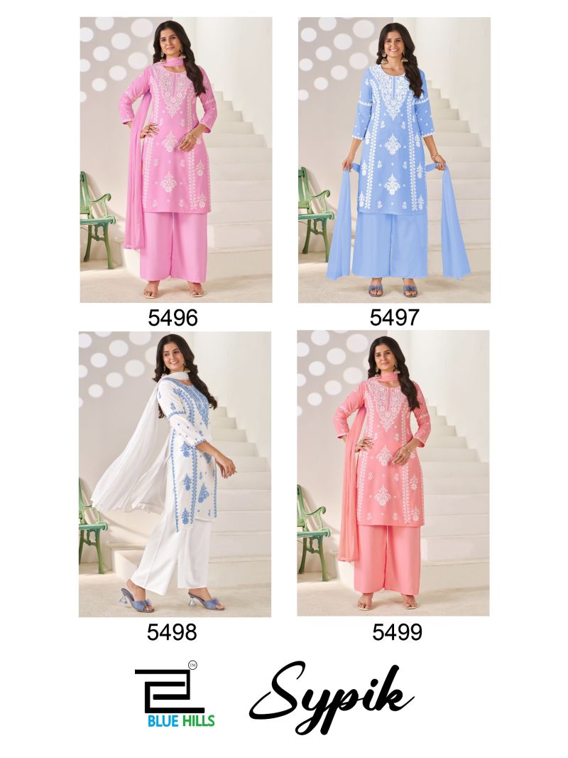 Blue Hills Sypik Rayon Thread Work Kurti Set