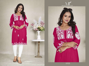 BLUE HILLS WESTERN VOL-1 Georgette Embroidered Kurti - Amrah Wholesale