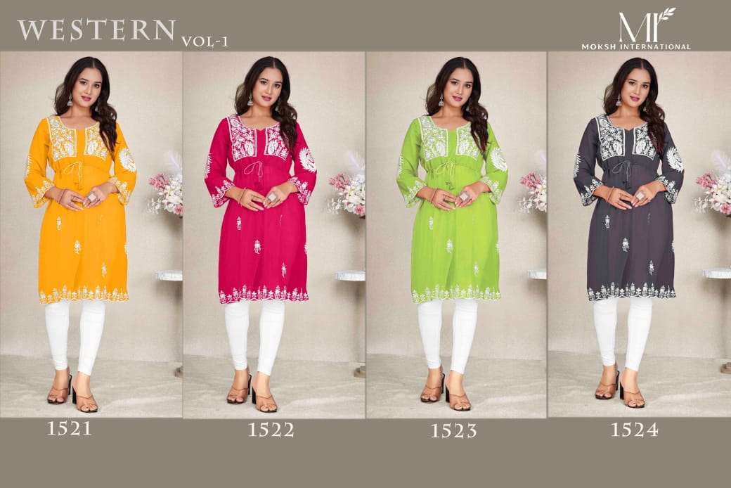 BLUE HILLS WESTERN VOL-1 Georgette Embroidered Kurti