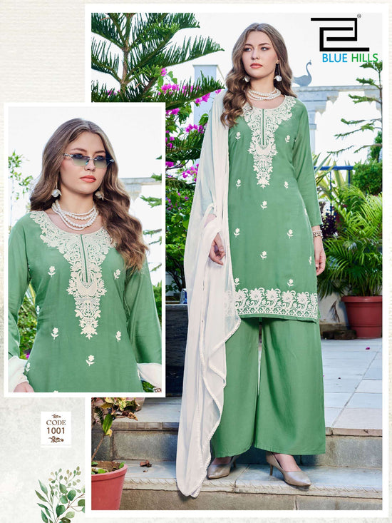 BLUE HILLS ZIVA VOL-3 Rayon Embroidery Salwar Suit Set