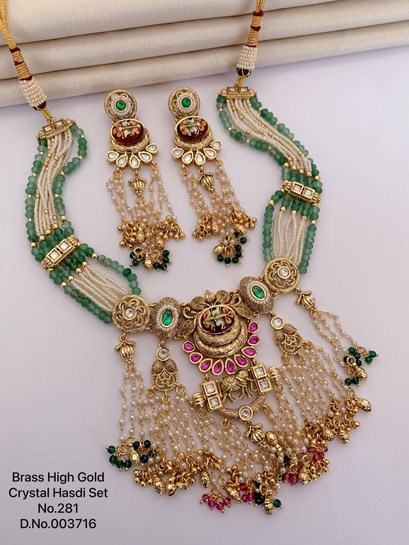 Brass High Gold Crystal Hasdi Set 4  🏷