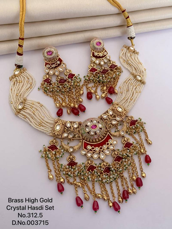 Brass High Gold Crystal Hasdi Set 5