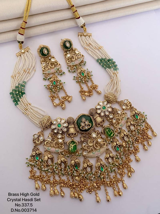 Brass High Gold Crystal Hasdi Set 6