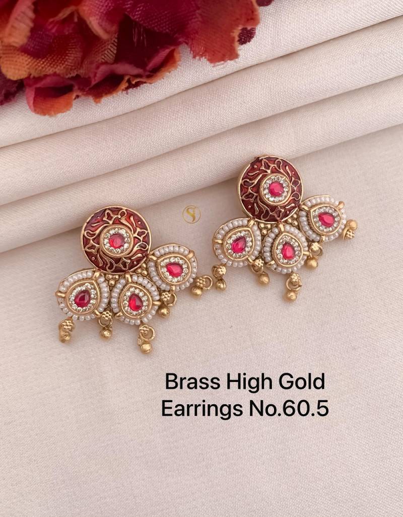 Brass High Gold Earrings 2