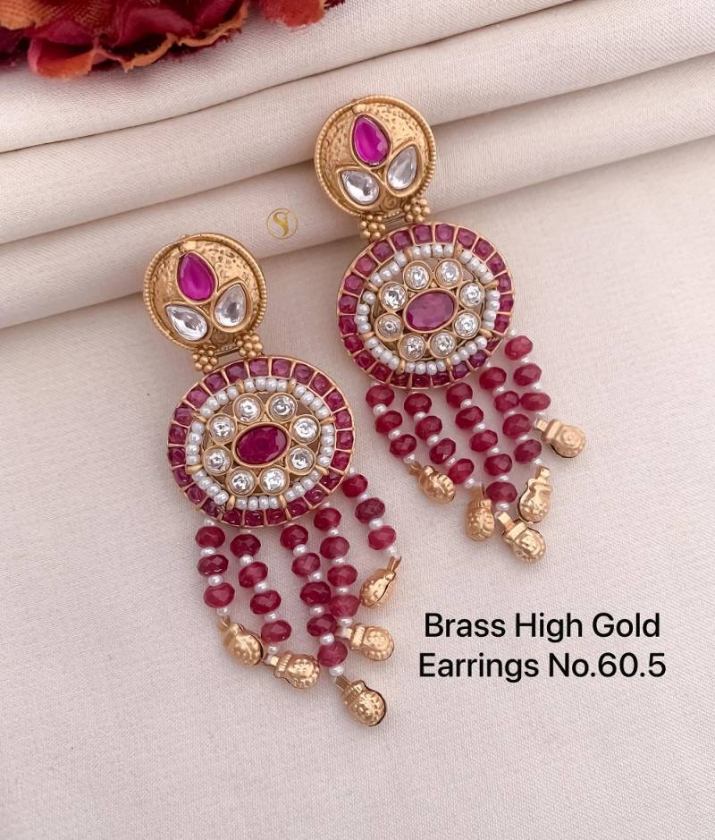 Brass High Gold Earrings 2