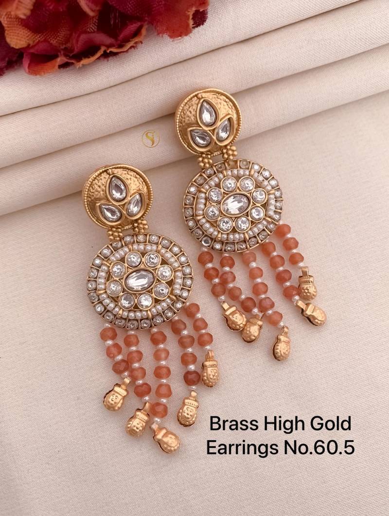 Brass High Gold Earrings 2