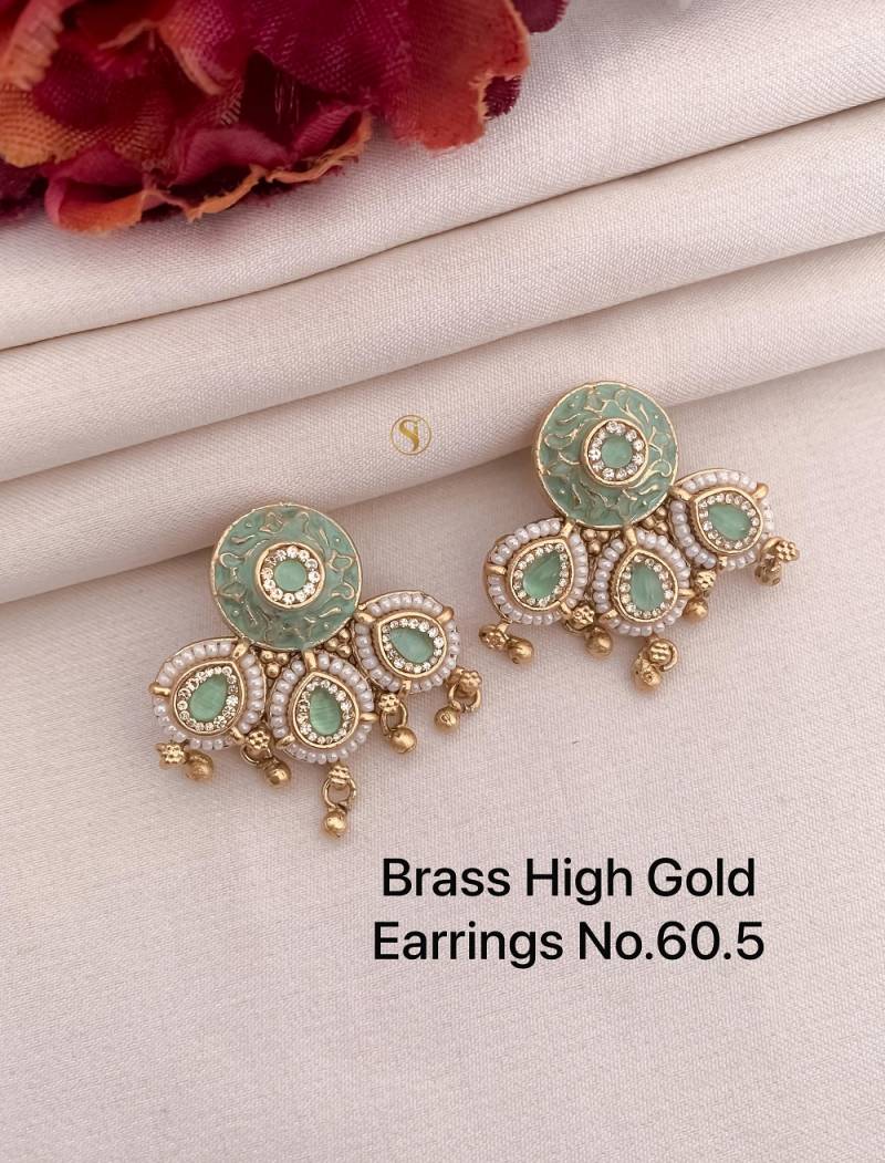 Brass High Gold Earrings 2