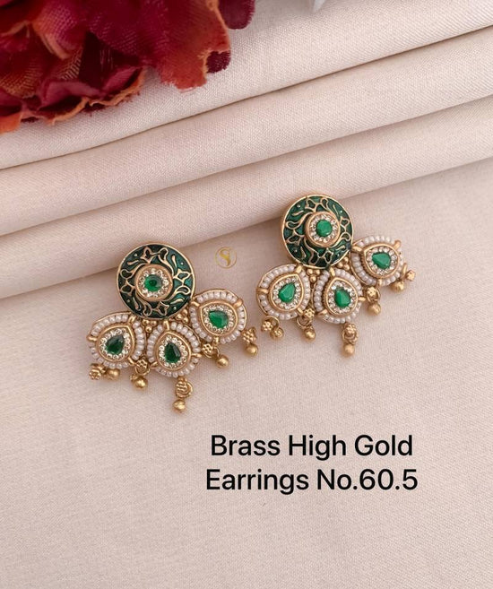 Brass High Gold Earrings 2