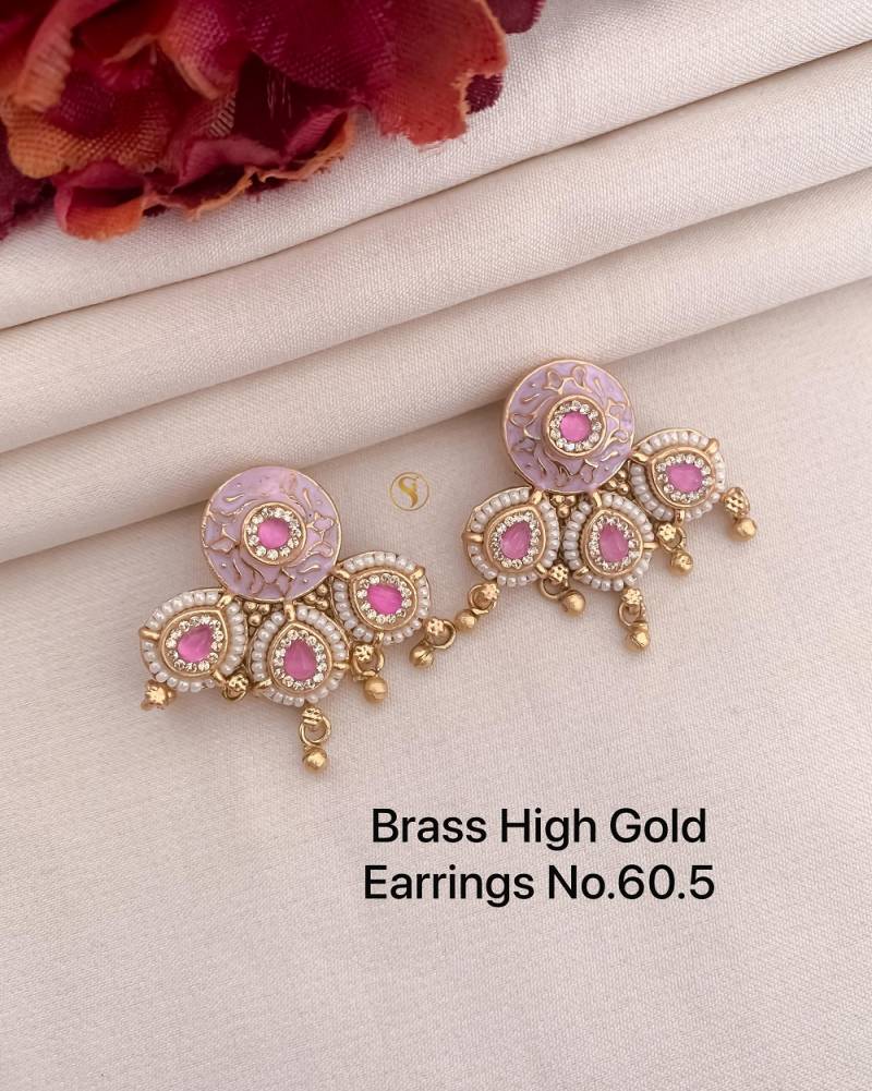 Brass High Gold Earrings 2