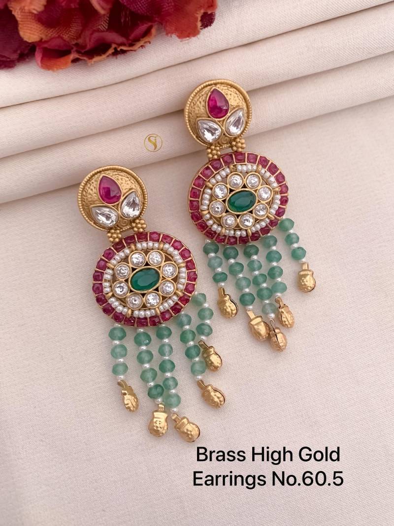 Brass High Gold Earrings 2